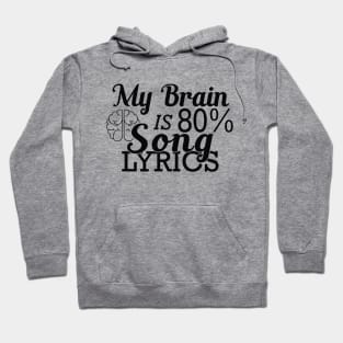 Music Lover - My brain is 80% song lyrics Hoodie